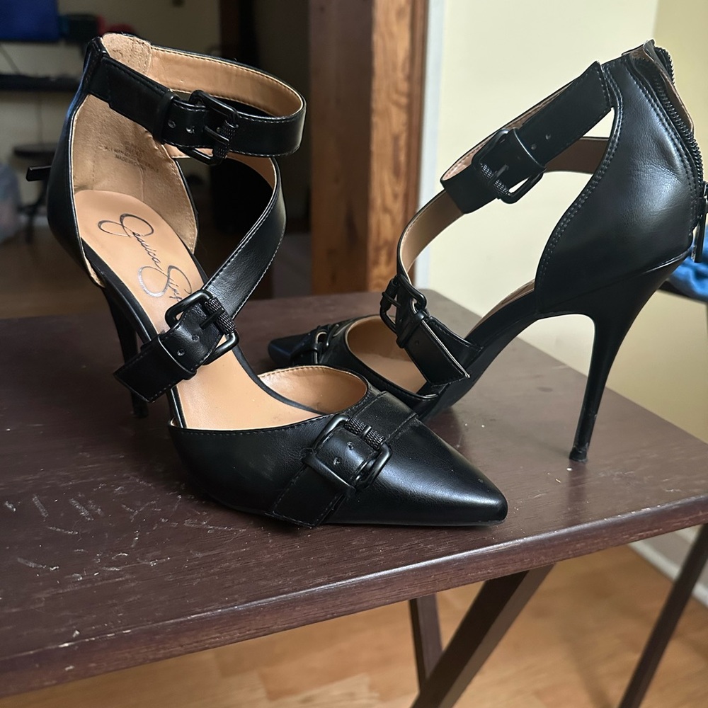 Jessica Simpson Black Strappy Heels